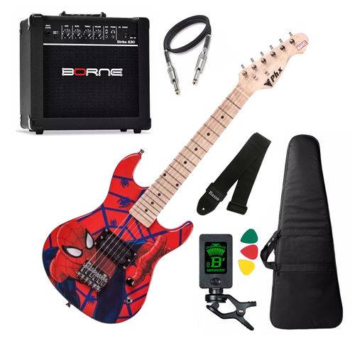 Kit Guitarra Infantil Phx Spider Man Cubo Borne