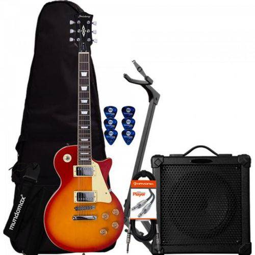 Kit Guitarra Les Paul Lps-230 Cherry Sunburst Strinberg + Cubo + Acessórios
