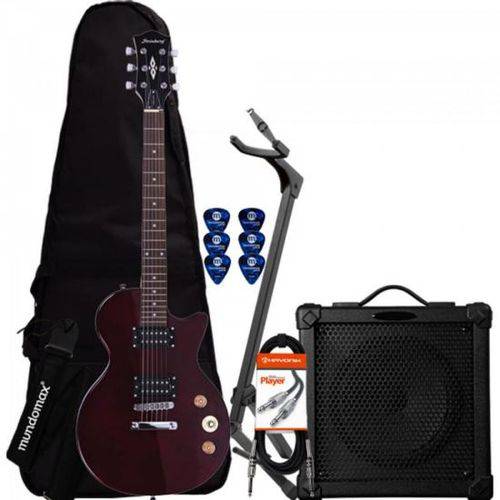 Kit Guitarra Lps-200 Translucent Wine Red Strinberg + Cubo + Acessórios