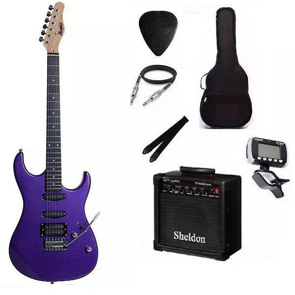 Kit Guitarra Memphis By Tagima MG260 Metallic Purple com Amplificador
