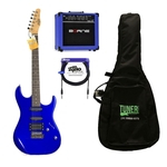 Kit Guitarra Memphis Mg-260 Mb Azul Metalico + Cubo + Cabo