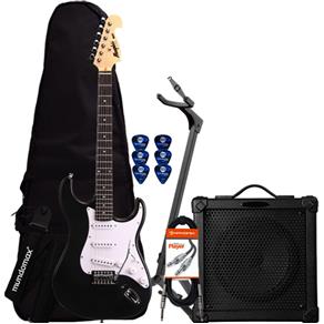 Kit Guitarra MG32 Preta MEMPHIS + Cubo + Acessórios
