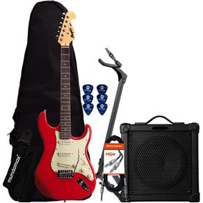 Kit Guitarra MG32 Vermelha Memphis + Cubo + Capa + Acessórios