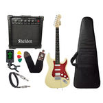 Kit Guitarra Phx Strato Power St H Sth Creme Cubo Sheldon