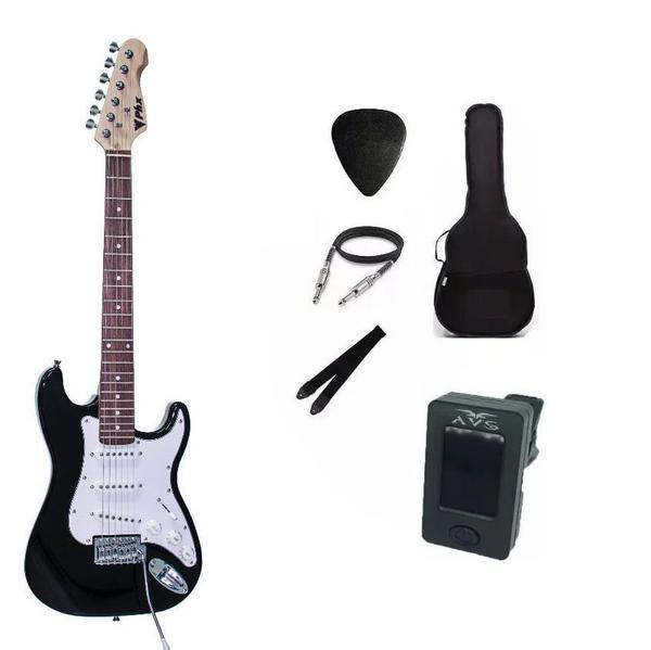Kit Guitarra PHX Stratocaster Juvenil IST1 3/4 Preta