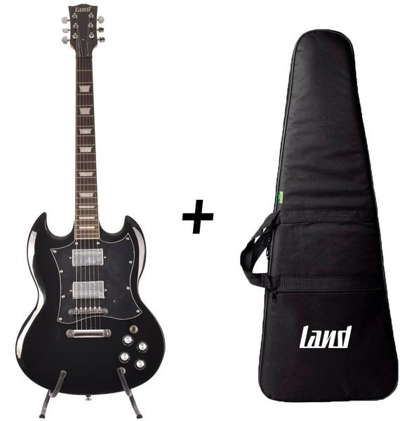Kit Guitarra Sg Land Profissional Preta-capa - L.A.N.D