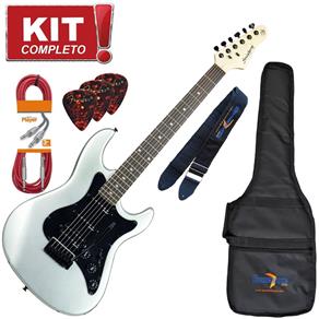 Kit Guitarra Strato Egs267 Captação Dupla Msi Prata Strinberg Completo