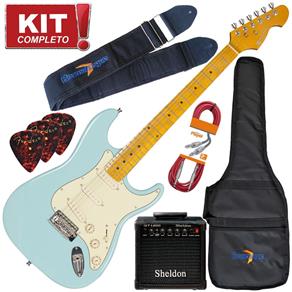 Kit Guitarra Strato Michael Stonehenge GM222N LB Light Blue Completo