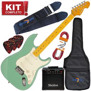 Kit Guitarra Strato Michael Stonehenge GM222N LG Light Green Completo