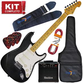 Kit Guitarra Strato Michael Stonehenge GM222N MBK Metallic Black Completo