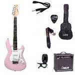 Kit Guitarra Strato Strinberg Egs216 com Acessórios Amplificador - Rosa