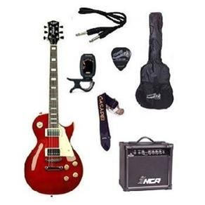 Kit Guitarra Strinberg Les Paul Clp79 + Amplificador + Afinador Digital + Acessórios - Vermelha