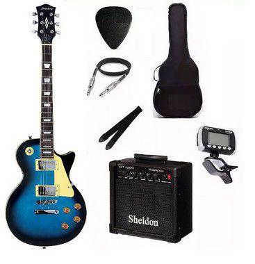 Kit Guitarra Strinberg Les Paul LPS230 + Amplificador + Afinador Digital + Acessórios Azul