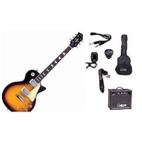 Kit Guitarra Strinberg Les Paul LPS230 + Amplificador + Afinador Digital + Acessórios - SUNBURST