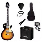 Kit Guitarra Strinberg Les Paul LPS230 + Amplificador + Afinador Digital + Acessórios Sunburst
