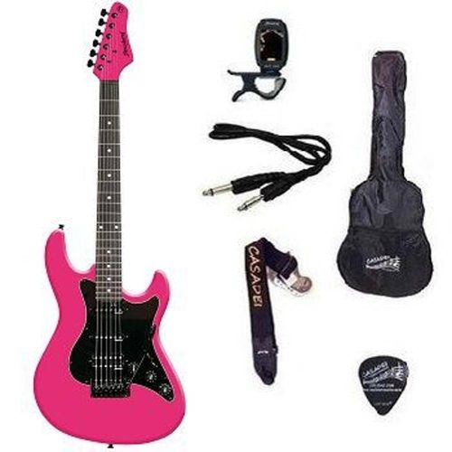 Kit Guitarra Strinberg Strato EGS267 + Afinador Digital + Acessórios - Rosa