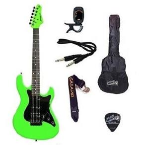 Kit Guitarra Strinberg Strato EGS267 + Afinador Digital + Acessórios - Verde
