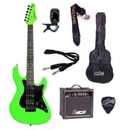 Kit Guitarra Strinberg Strato Egs267 Amplificador Acessórios - Verde