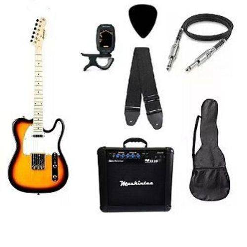 Kit Guitarra Strinberg Telecaster Tc120s Sunburst com Amplificador