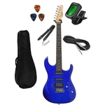 Kit Guitarra Tagima Memphis Mg 260 Azul Metálico com Cabo, Correia, Afinador, Bag e Palhetas