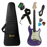 Kit Guitarra Tagima TG 500 Metallic Purple Roxa Stratocaster com Acessórios