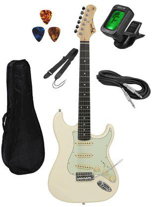 Kit Guitarra Tagima TG 500 Olympic White Branca OWH Stratocaster com Acessórios