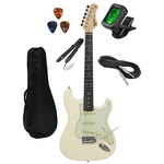 Kit Guitarra Tagima TG 500 Olympic White Branca OWH Stratocaster com Acessórios