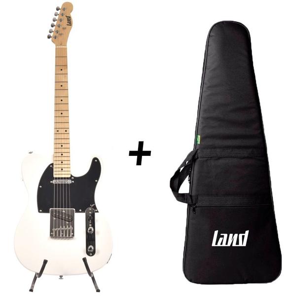 Kit Guitarra Telecaster Land Profissional Branca-capa - L.A.N.D