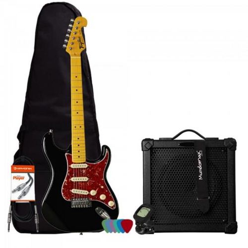 Kit Guitarra Woodstock Series Tg-530 Preta Tagima + Cubo + Capa + Afinador + Acessórios
