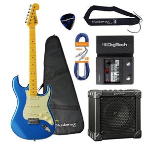 Kit Guitarra Woodstock Series Tg530 Azul Tagima + Cubo + Capa + Pedaleira + Acessórios