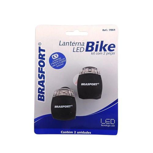 Kit 2 Lanternas de Led para Bicicleta Brasfort Preto