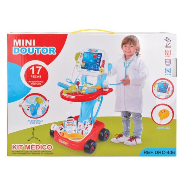 Kit Médico Mini Doutor Fênix Brinquedo Azul - Fenix Brinquedos