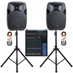 Kit Mesa De Som 12 Canais Mg12 Yamaha + Caixa Acústica + Acessórios