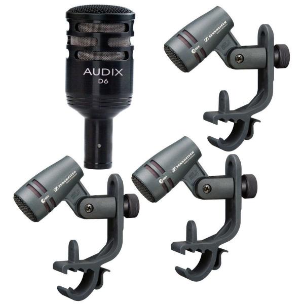Kit Microfone Audix D6 Dynamic Kick Drum Sennheiser + 3 E604 - 492 - Sennheiser