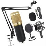 Kit Microfone Bm800 + Pop Filter + Aranha + Braço Articulado