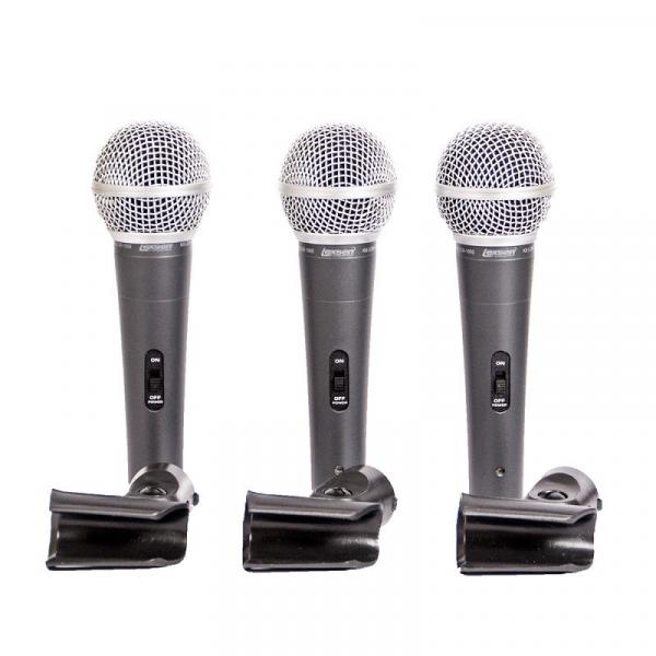 Kit Microfone com Fio 3 Peças LCM 1800 Lexsen
