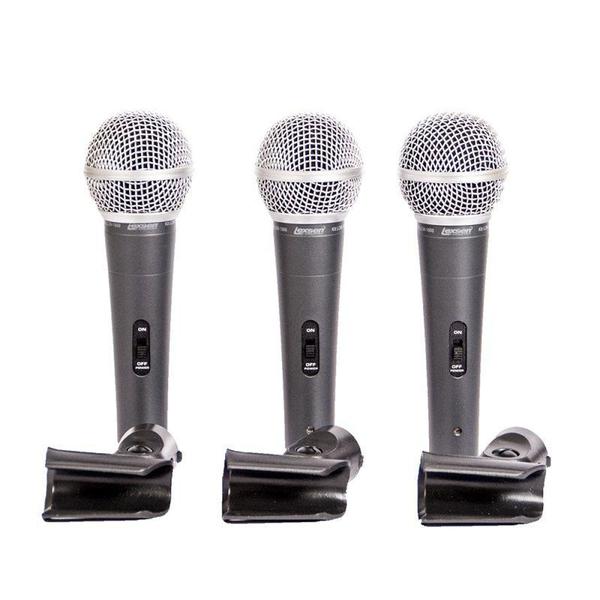Kit Microfone com Fio 3 Peças LCM 1800 Lexsen