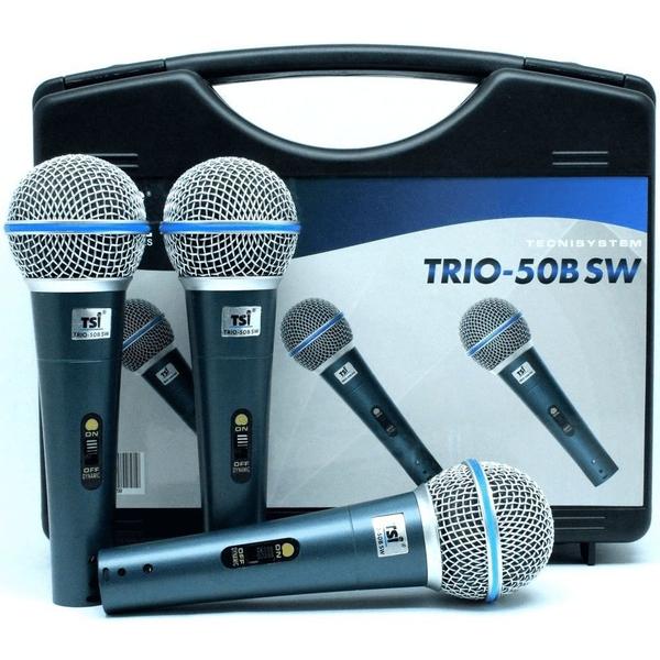 Kit Microfone com Fio TSI TRIO-50B SW (3 Peças)
