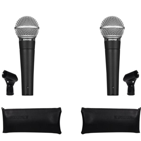 Kit Microfone com 2x Shure Sm58 Lc com Fio