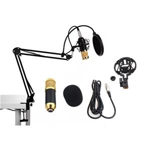 Kit Microfone Condensador Profissional Pedestal Articulado