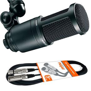 Kit Microfone Condenser Audio Technica At2020 + Cabo Xlr