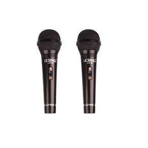 Kit 2 Microfone Dinâmico Vocal Multi-uso Profissional com Cabo - Lelong