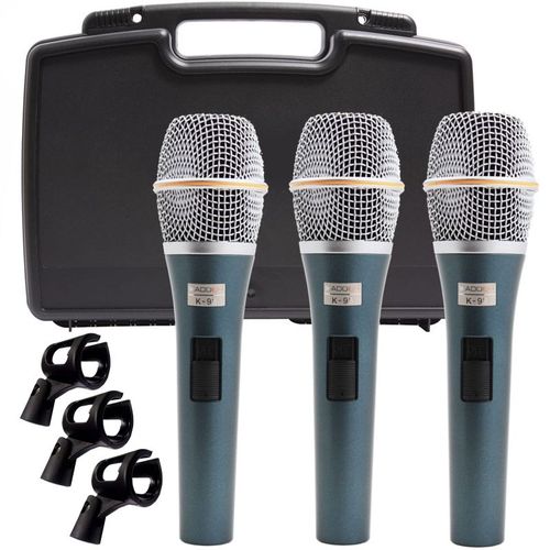 Kit 3 Microfone Kadosh K98 C/ Cachimbo + Case
