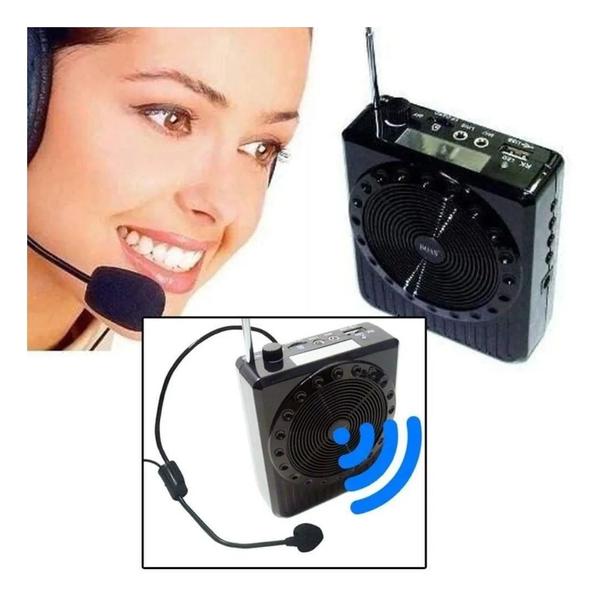 Kit Microfone Professor Radio Microfone Megafone Amplificador Voz - Mkb