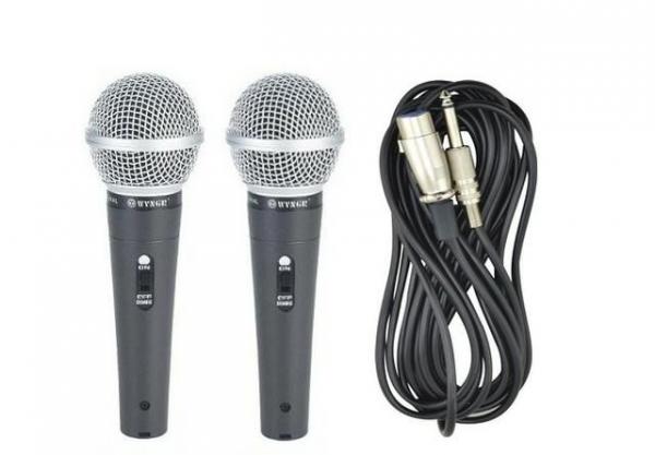 Kit 2 Microfone Profissional Dinamico com Fio M-58 Sm-58 + 2 Cabos 5 Metros - Wn