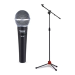 Kit Microfone Profissional e Suporte Pedestal Novik