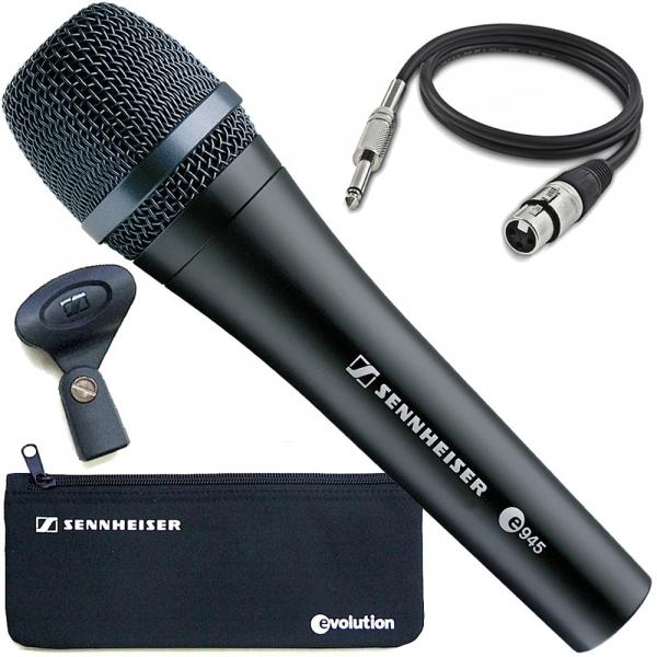 Kit Microfone Profissional Sennheiser E945 Dinâmico C/ Cabo