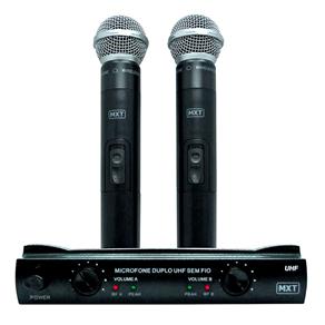 Kit Microfone Sem Fio Duplo/Receptor/Maleta 685,8-690,3mhz UHF302 - MXT