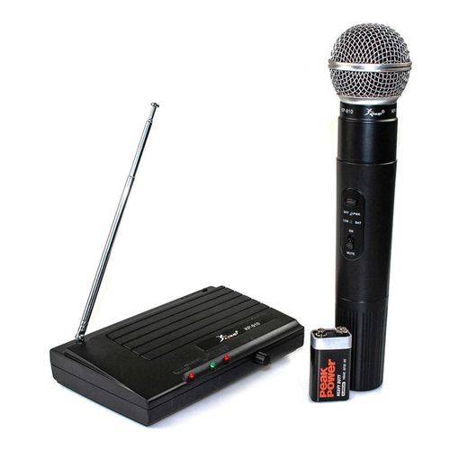 Kit Microfone Sem Fio Wireless Uhf Profissional Karaoke Igreja 100db Preto Bivolt