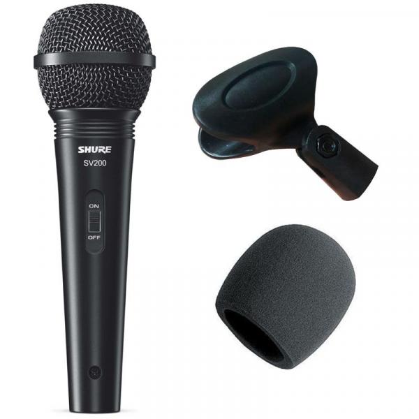 Kit Microfone Shure SV 200 + Cachimbo + Espuma